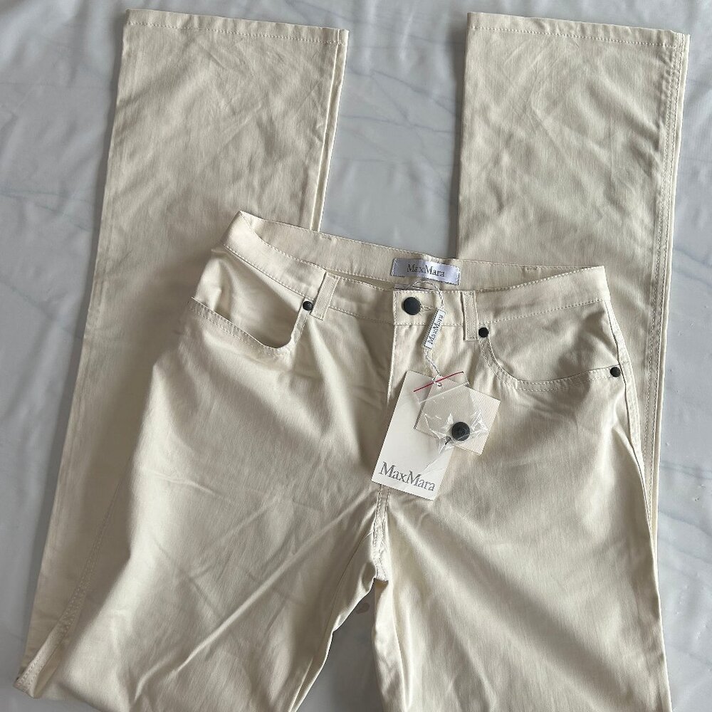 MaxMara $310.00 NWT Italy Off White Pants Slacks US Size 6 Classic